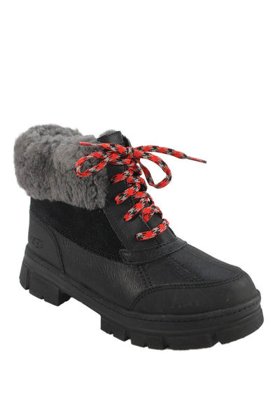 Ugg Womens Suede Panel Detail Winter Boots Black Size 6