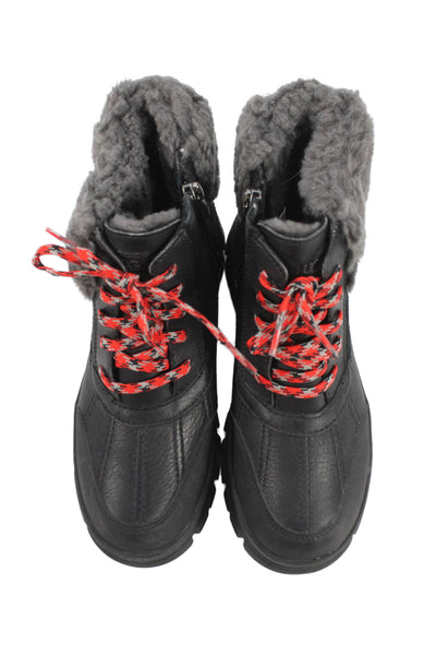 Ugg Womens Suede Panel Detail Winter Boots Black Size 6