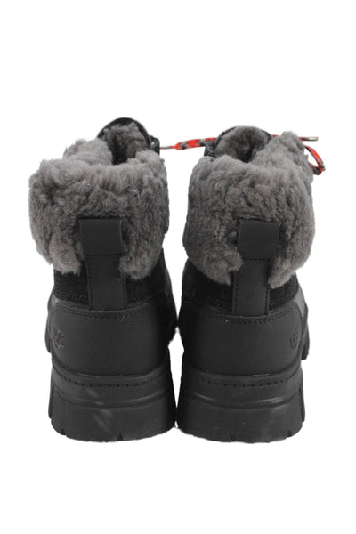 Ugg Womens Suede Panel Detail Winter Boots Black Size 6