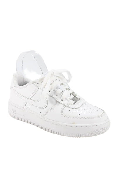 Nike Womens Leather Monochromatic Sneakers White Size 6