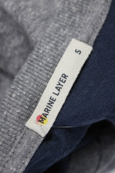 Marine Layer Mens Henley T-Shirt Gray Cotton Long Sleeve Size S