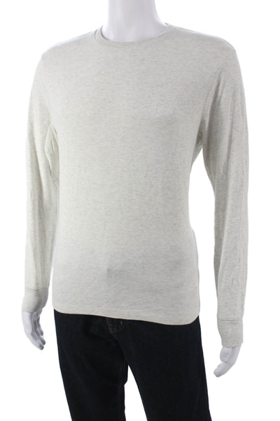 Frame Mens Cotton Crew Neck Long Sleeve T-Shirt Gray Size S