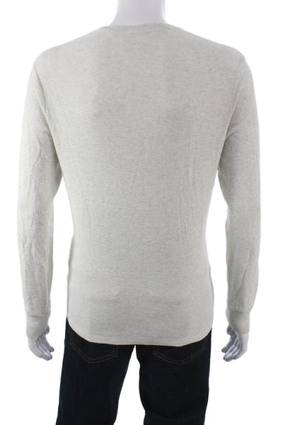 Frame Mens Cotton Crew Neck Long Sleeve T-Shirt Gray Size S