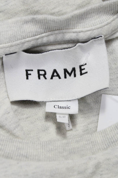 Frame Mens Cotton Crew Neck Long Sleeve T-Shirt Gray Size S