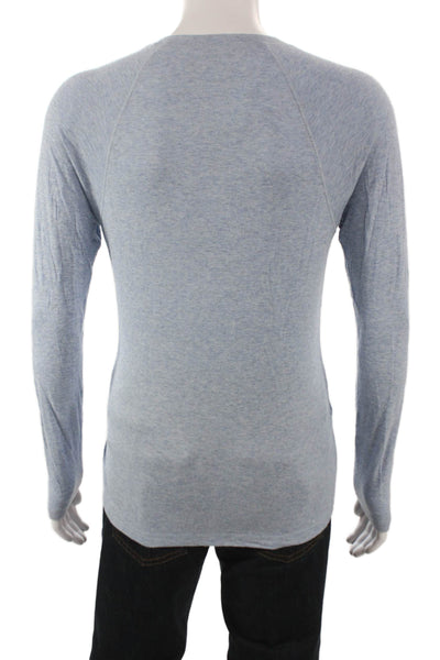 Faherty Mens Henley T-Shirt Long Sleeve Pima Cotton Solid Blue Size S