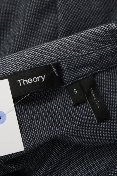 Theory Mens Polo Gray Collared Long Sleeve Pima Cotton Button Size S