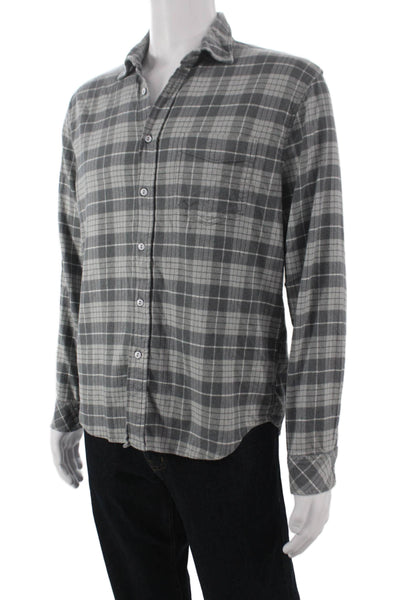 Rails Mens Plaid Collar Long Sleeve Button Down Shirt Gray Size S