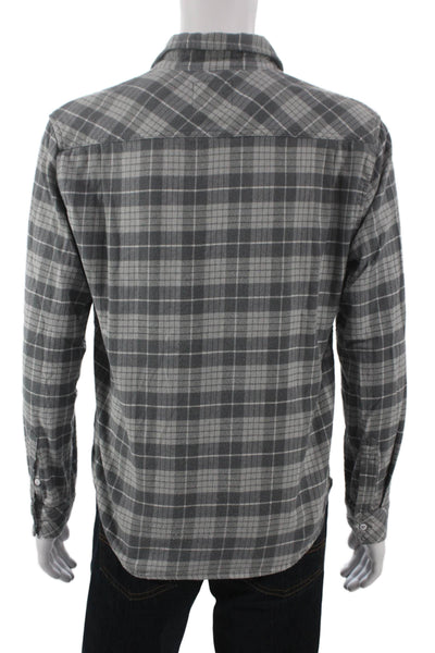 Rails Mens Plaid Collar Long Sleeve Button Down Shirt Gray Size S