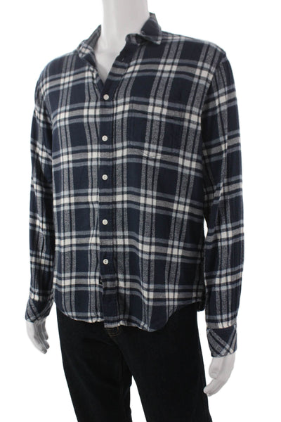 Rails Mens Plaid Collar Long Sleeve Button Down Shirt Navy Size S