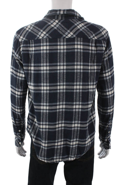 Rails Mens Plaid Collar Long Sleeve Button Down Shirt Navy Size S