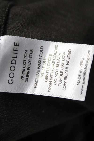 Goodlife Mens Gray Cotton Blend Polo Long Sleeve Button Up Size M