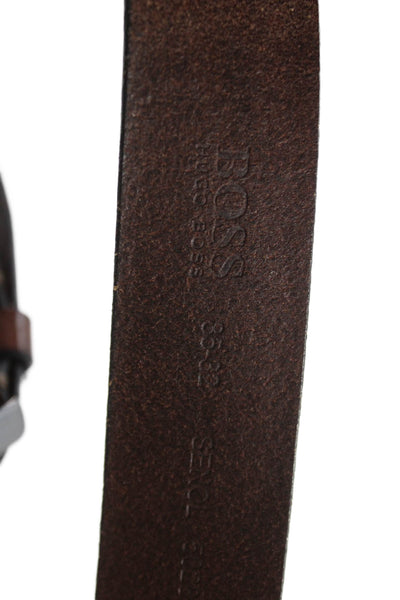 Boss Hugo Boss Mens Leather Buckle Belt Brown Size 32