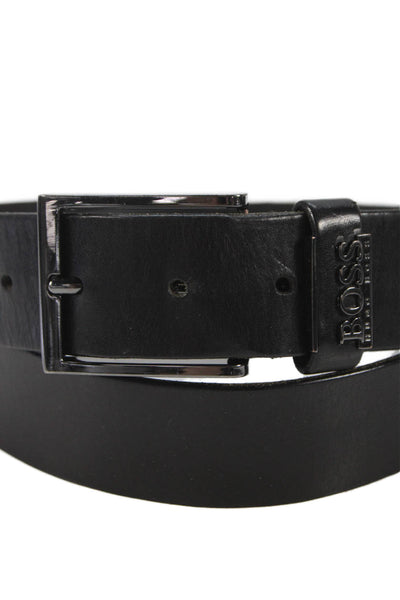 Boss Hugo Boss Mens Leather Buckle Belt Black Size 32