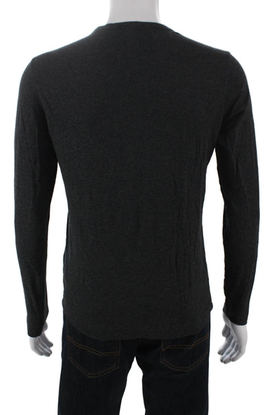 Theory Mens T-Shirt Gray Pima Cotton Crew Neck Long Sleeve Size S