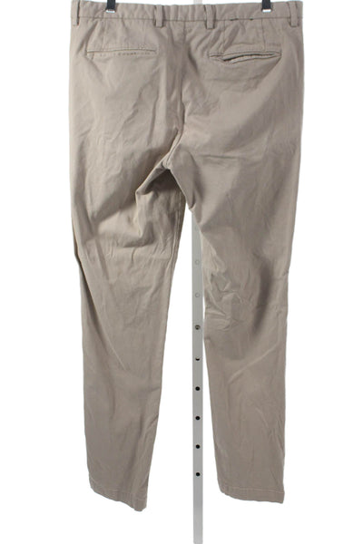 BOSS Mens Beige Chino Pants Cotton Zip Closure Size 32