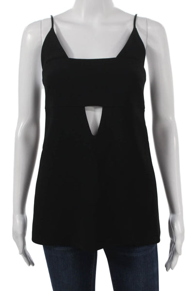 Cushnie Et Ochs Women Black Viscose Sleeveless Square Neck Tunic Zip Size 4
