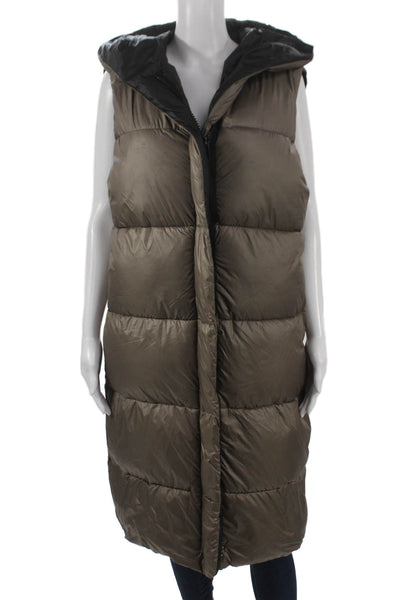 MNG Womens Puffer Jacket Brown Polyester Sleeveless Zip Bust 44 Size M
