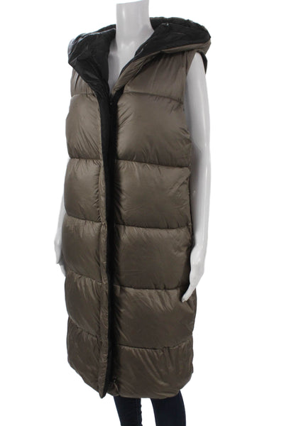 MNG Womens Puffer Jacket Brown Polyester Sleeveless Zip Bust 44 Size M
