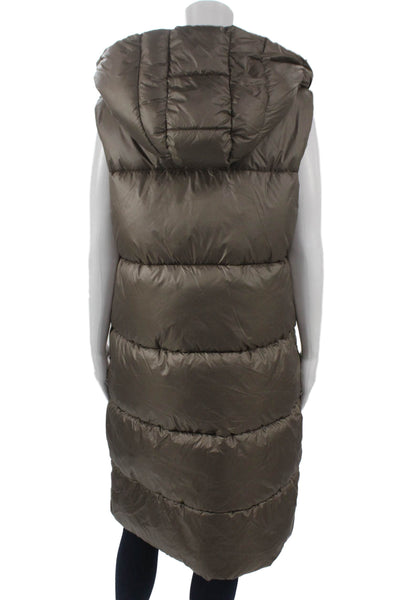 MNG Womens Puffer Jacket Brown Polyester Sleeveless Zip Bust 44 Size M