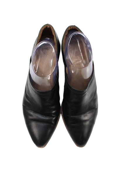 Madewell Womens Leather Pointed Toe Heels Pumps Black Size 9.5