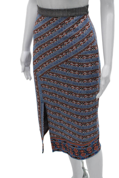 Akemi Kin Womens Multicolor Geometric Polyester Wrap Skirt Knee Length Size S