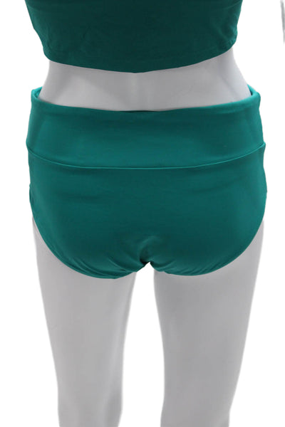 Athleta Women Green Nylon Round Neck Sleeveless Shorts Set Size S