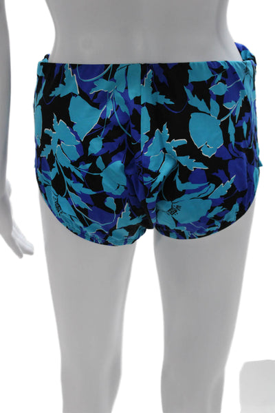 Miraclesuit Women Floral Nylon Bikini Set Blue Size 12