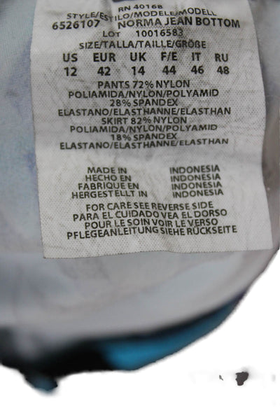 Miraclesuit Women Floral Nylon Bikini Set Blue Size 12