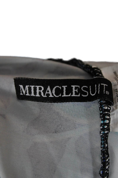 Miraclesuit Women Floral Nylon Bikini Set Blue Size 12