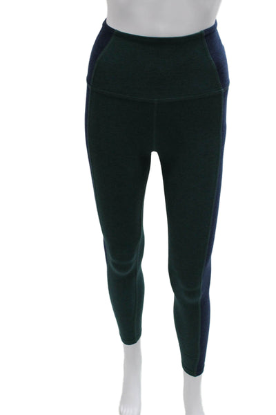 Beyond Yoga Women Colorblock Green Ankle Leggings Polyester Pull On Size S