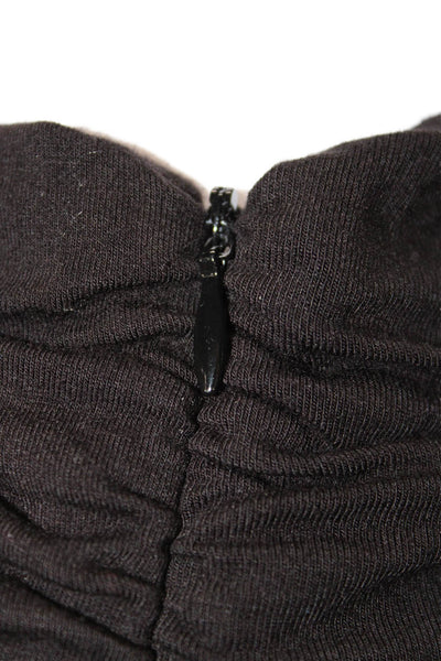 Elie Tahari Women Black Viscose Turtleneck Long Sleeve Blouse Size L