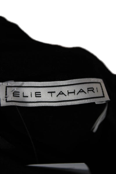 Elie Tahari Women Black Viscose Turtleneck Long Sleeve Blouse Size L