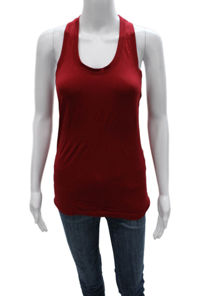 Athleta Women Red Basic Tank Scoop Neck Nylon Sleeveless Size S