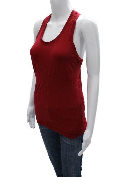 Athleta Women Red Basic Tank Scoop Neck Nylon Sleeveless Size S