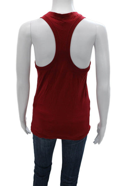 Athleta Women Red Basic Tank Scoop Neck Nylon Sleeveless Size S