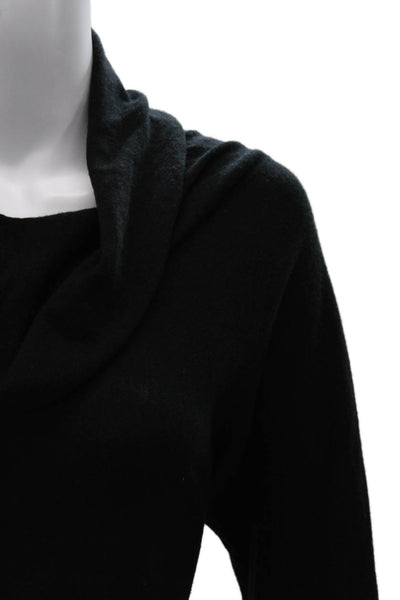 Max Mara Women Cowl Neck Pullover Sweater Black Modal Long Sleeve Size M