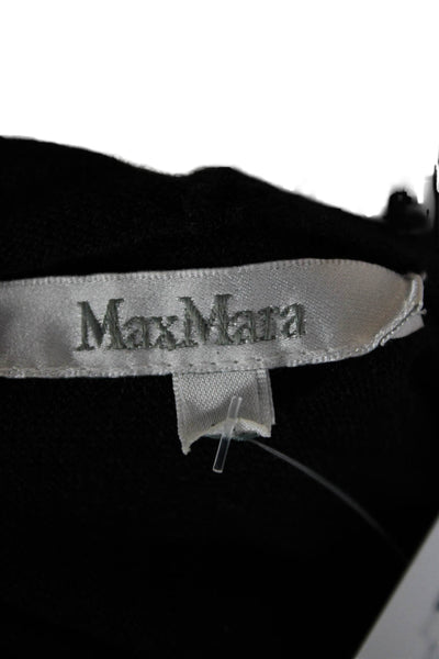 Max Mara Women Cowl Neck Pullover Sweater Black Modal Long Sleeve Size M