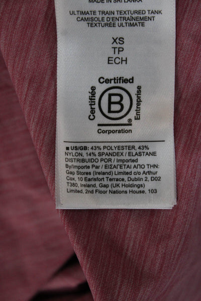 Athleta Women Pink Striped Sleeveless Tank Basic Polyester Round Neck Size XS