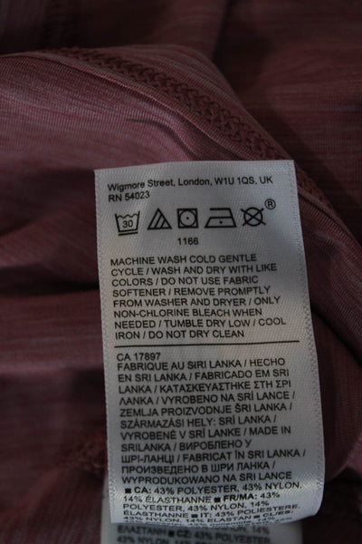 Athleta Women Pink Striped Sleeveless Tank Basic Polyester Round Neck Size XS