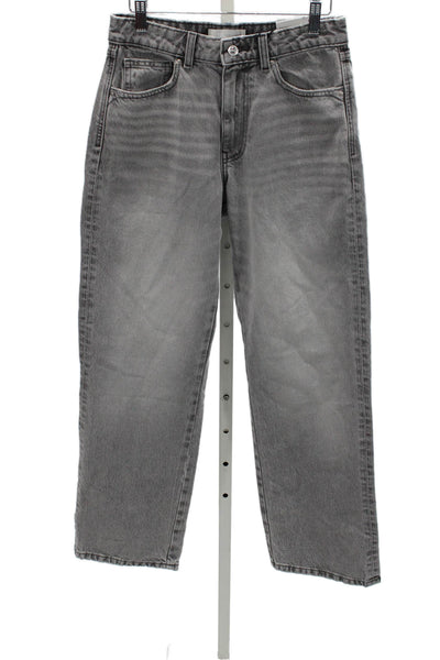 Zara Womens Straight High Rise Gray Cotton Jeans Size 6