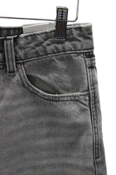 Zara Womens Straight High Rise Gray Cotton Jeans Size 6