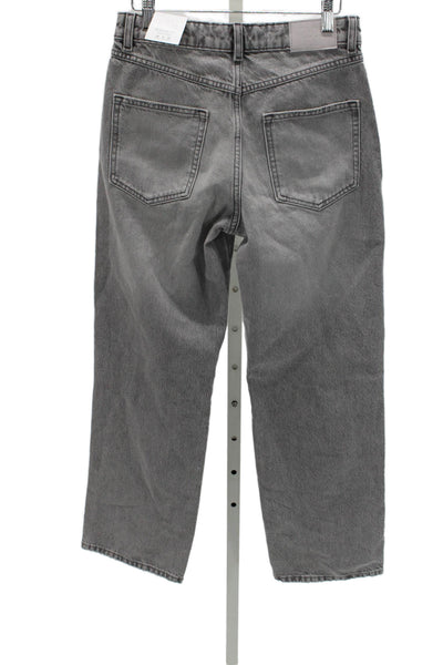 Zara Womens Straight High Rise Gray Cotton Jeans Size 6