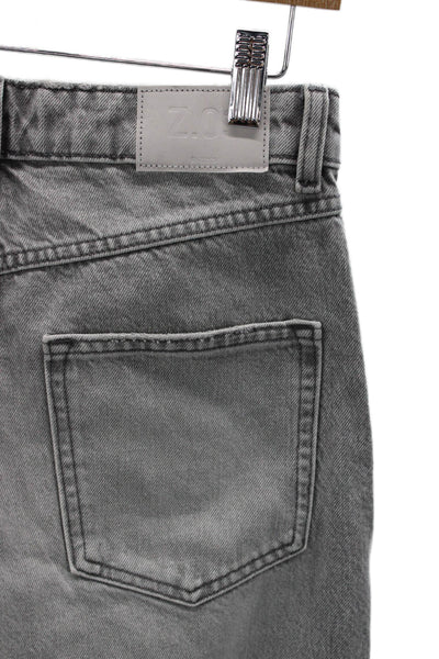 Zara Womens Straight High Rise Gray Cotton Jeans Size 6
