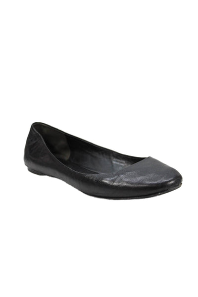Vera Wang Lavender Label Womens Slip On Round Toe Leather Ballet Flats Black 8.5