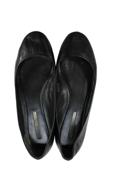Vera Wang Lavender Label Womens Slip On Round Toe Leather Ballet Flats Black 8.5