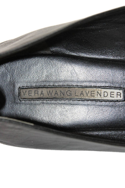 Vera Wang Lavender Label Womens Slip On Round Toe Leather Ballet Flats Black 8.5