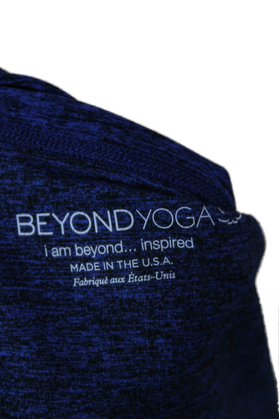 Beyond Yoga Women Track Jacket Blue Flecked Zip Long Sleeve Polyester Size XS