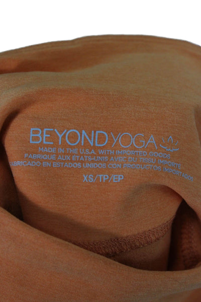 Beyond Yoga Women Orange Solid Polyester Leggings Size XS