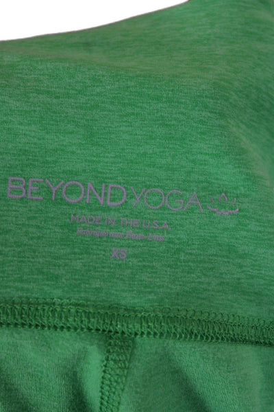 Beyond Yoga Women Ankle Leggings Green Polyester Size XS