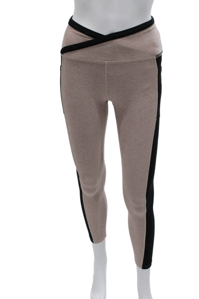 Beyond Yoga Womens Ankle Leggings Beige Colorblock Polyester Pull On Size XS